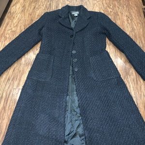 Banana republic black tweed coat size medium